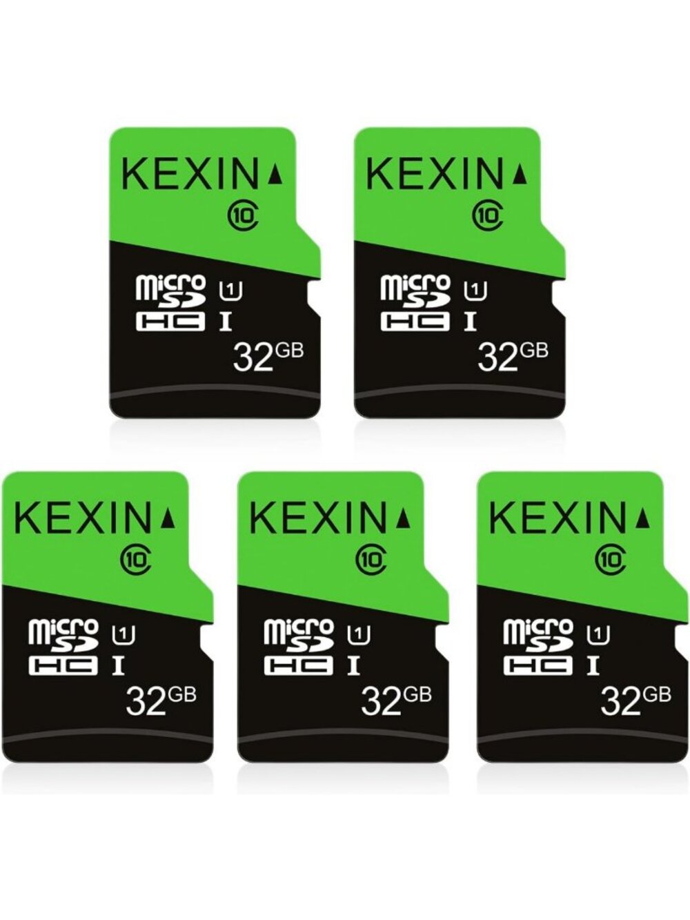 32GB Micro SD Card 5 Pack with Adapter - High Speed UHS-I C10 for Phones